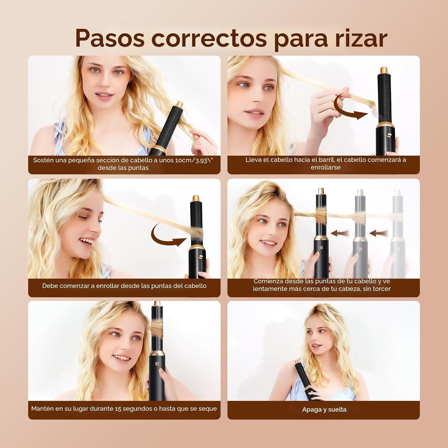 Cepillo secador de pelo 5 en 1, cepillo secador de pelo mejorado ri...
