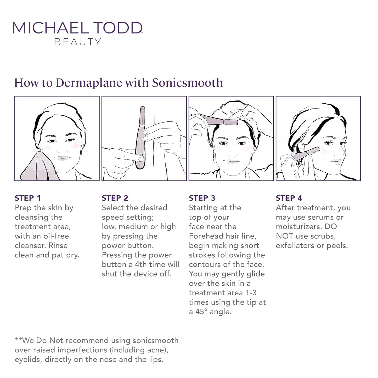 Michael Todd Beauty Sonicsmooth Dermaplane - Maquinilla de afeitar...