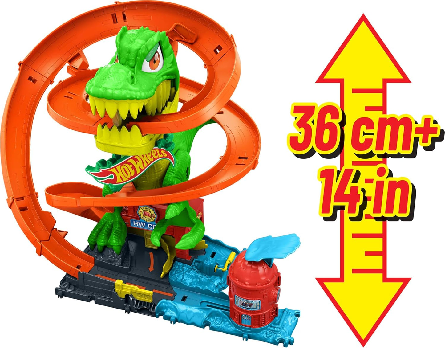 Hot Wheels Juego de pistas de autos de juguete, juego City T-Rex Bl...
