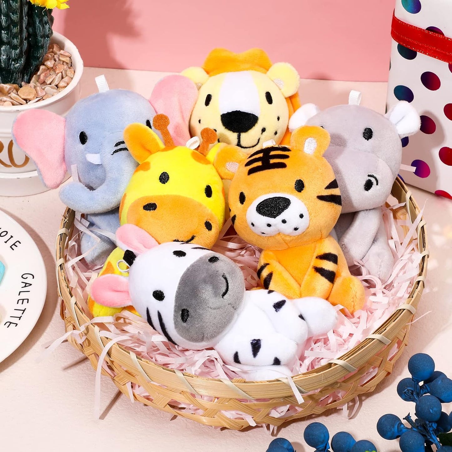 Suilung 12 Piezas Mini Animales de Peluche de Safari a Granel de 4&...