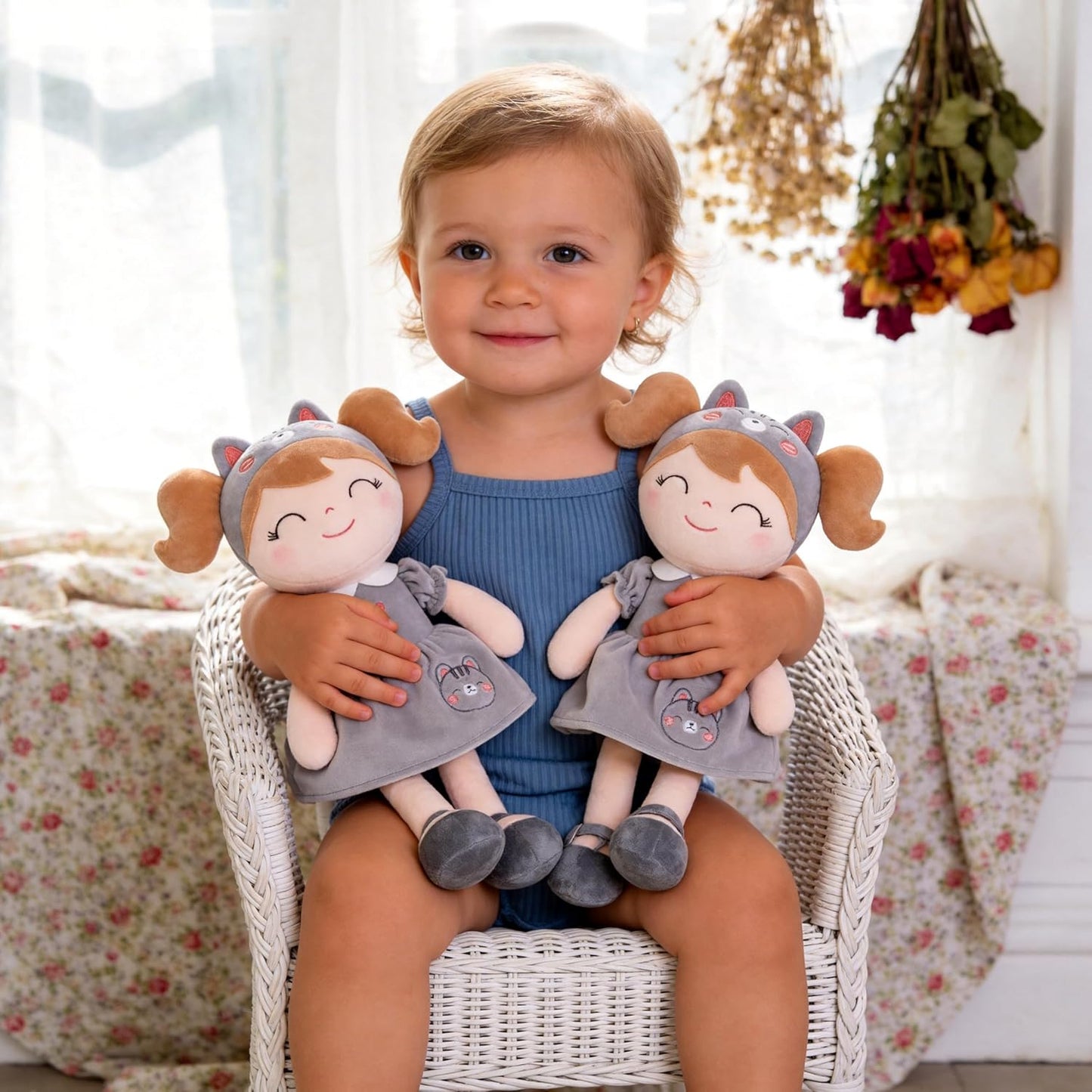 Gloveleya Muñeca bebé niña regalos de peluche suave para gatos (12...