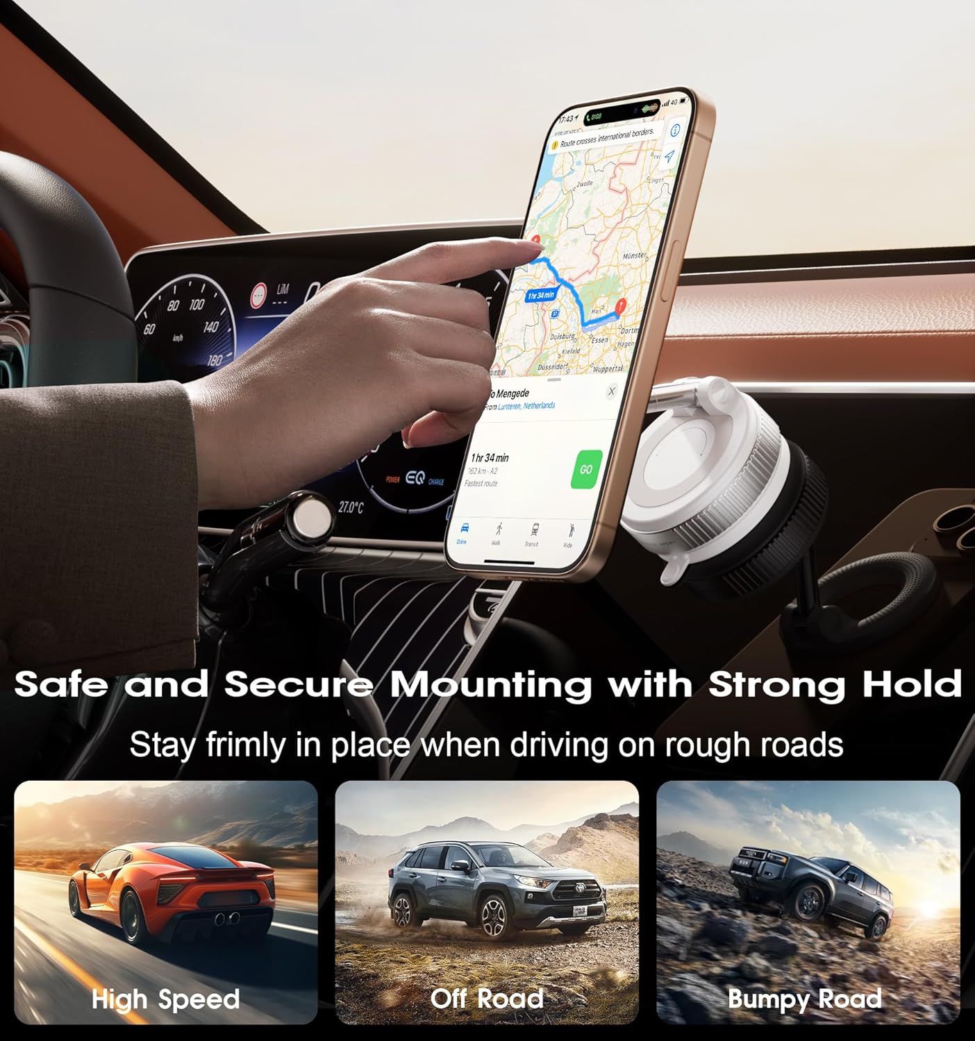 REOKILY Soporte magnético fuerte para teléfono de coche para MagSaf...