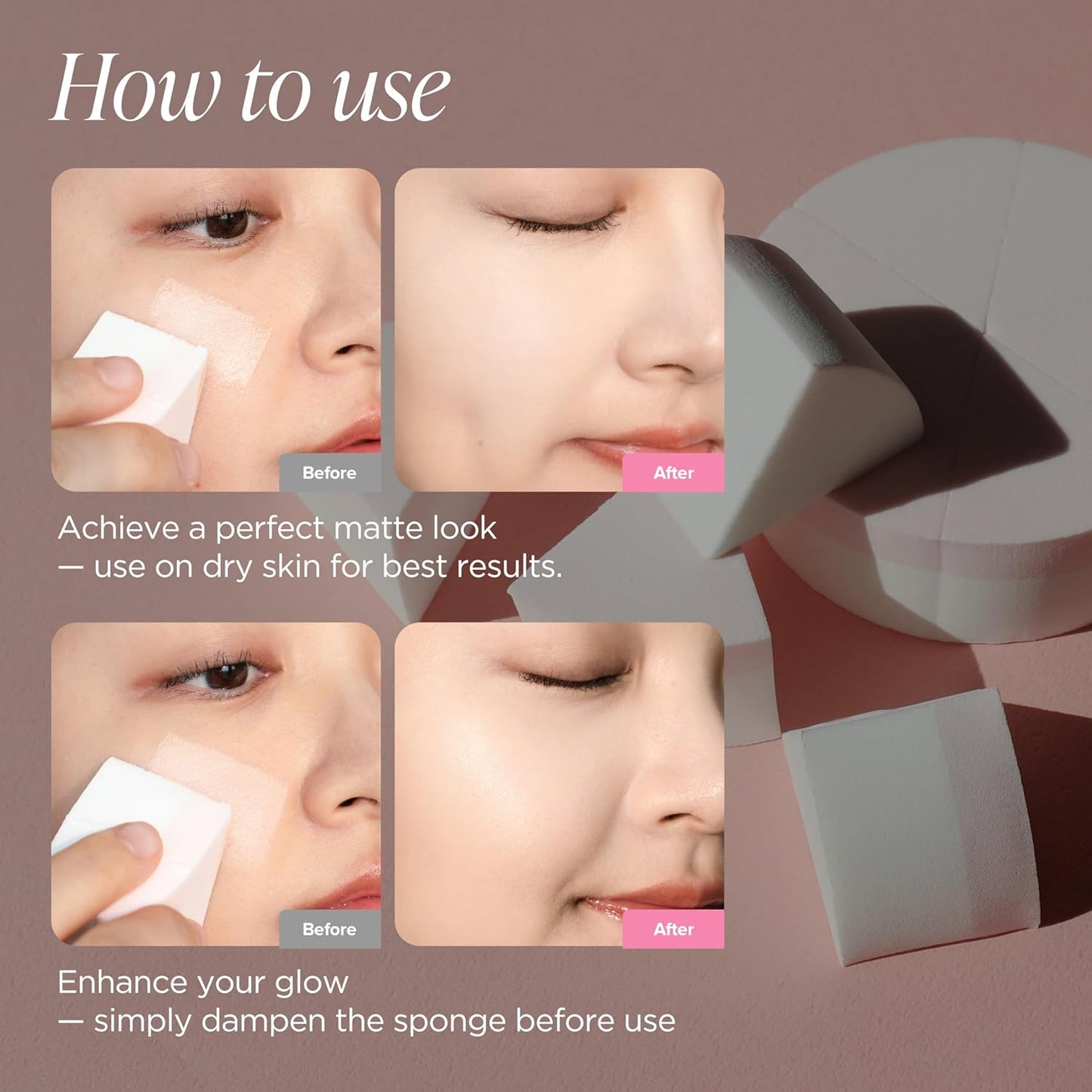 Piccasso Espátula de maquillaje de 2 vías con esponja: base profesional y espátula para el cuidado de la piel para la cara, herramienta de acero inoxidable de doble extremo para una aplicación precisa