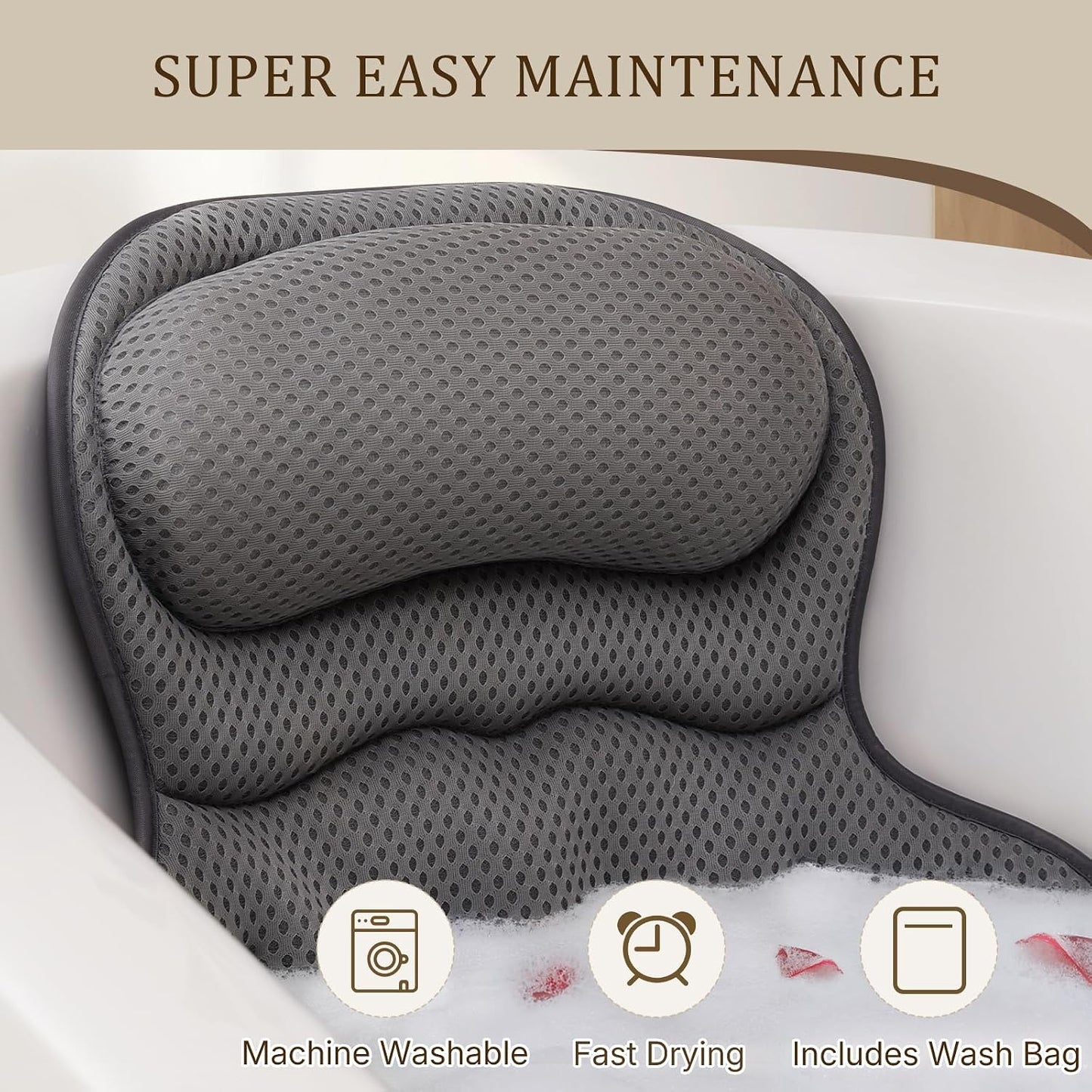 Almohada de baño, almohadas de baño de lujo para bañera, almohadas...