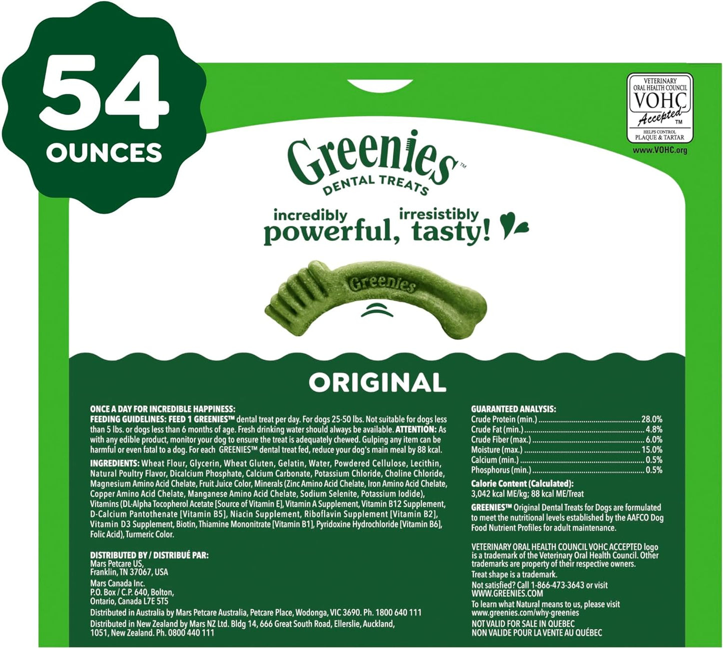Greenies Golosinas dentales regulares originales para perros, paque...