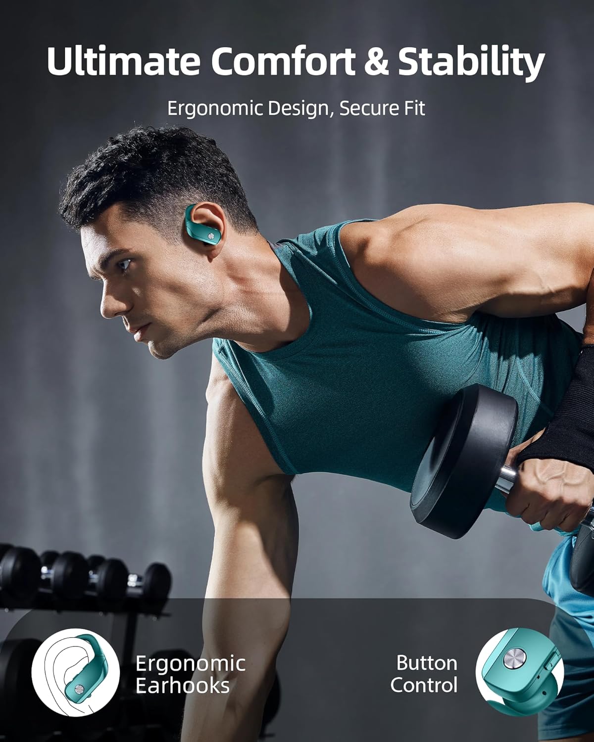 bmanl Auriculares Inalámbricos Bluetooth Audífonos Sobre la Oreja c...