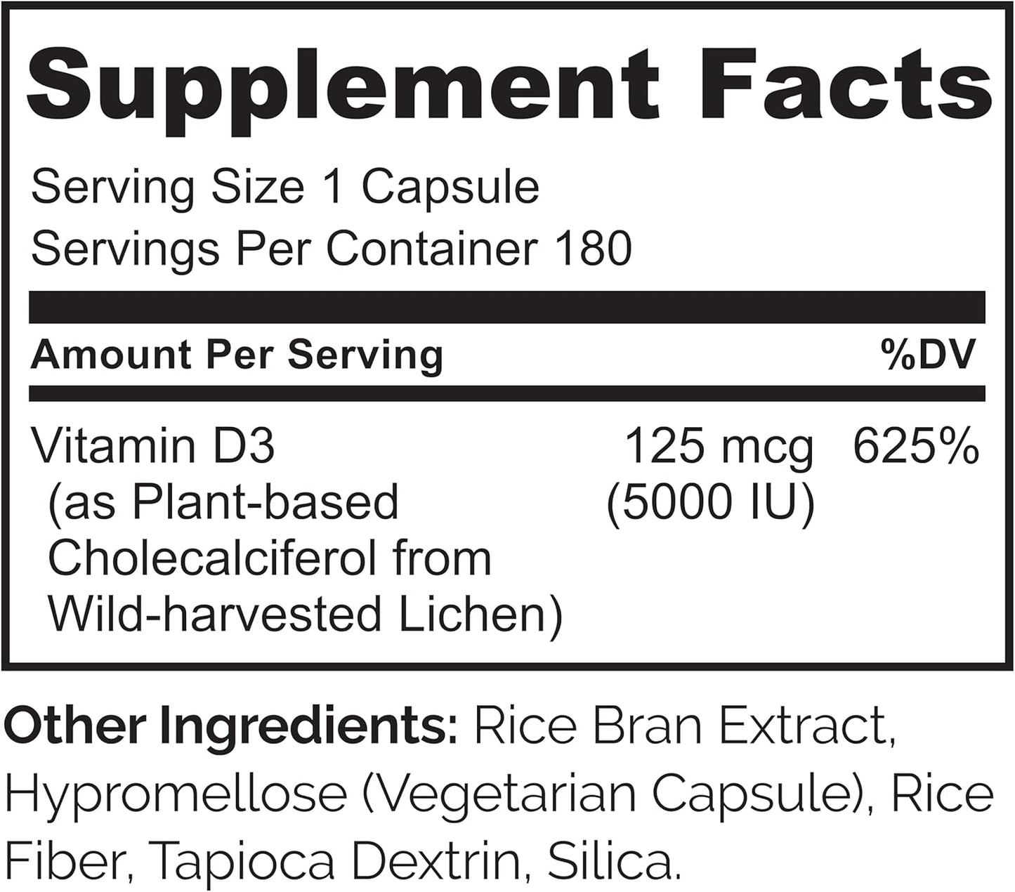 NATURELO Vitamina D - 5000 UI - Basada en plantas de liquen - Suple...