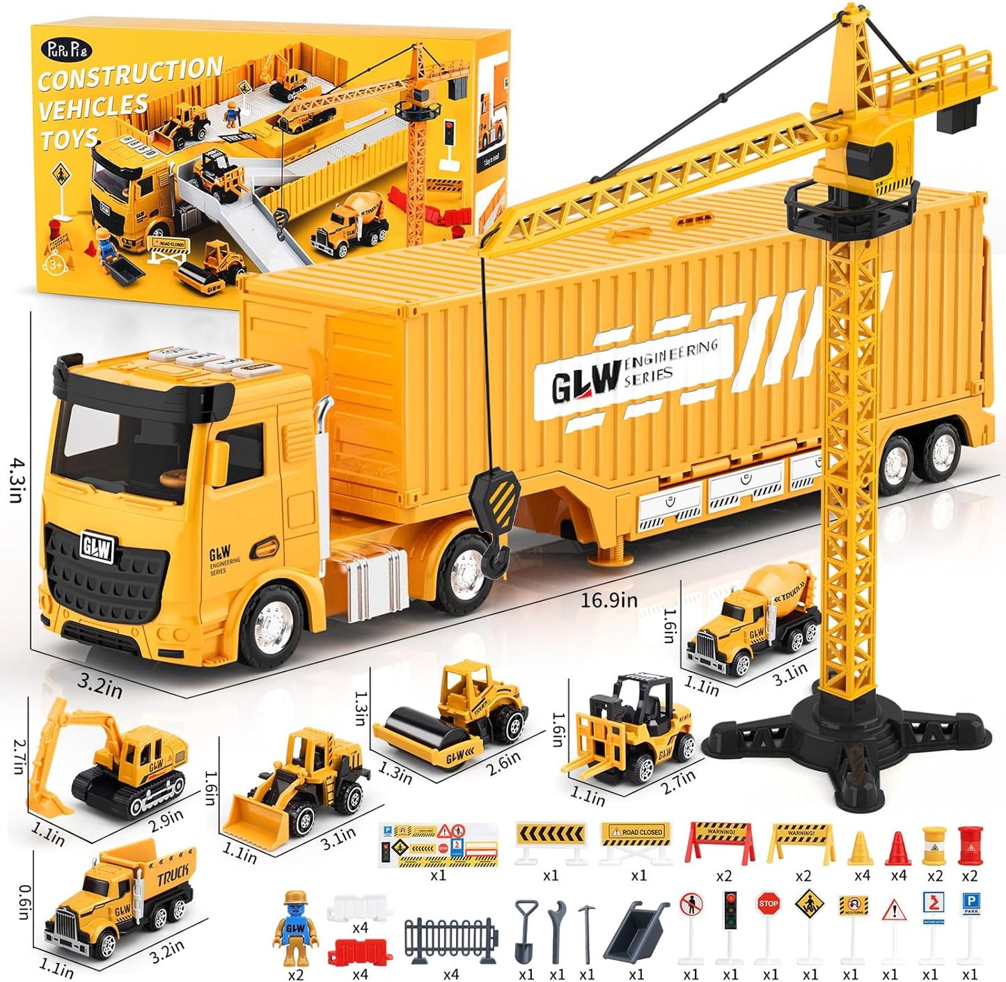 Conjunto de Juguetes de Construcción para Niños, Juego de Camiones...