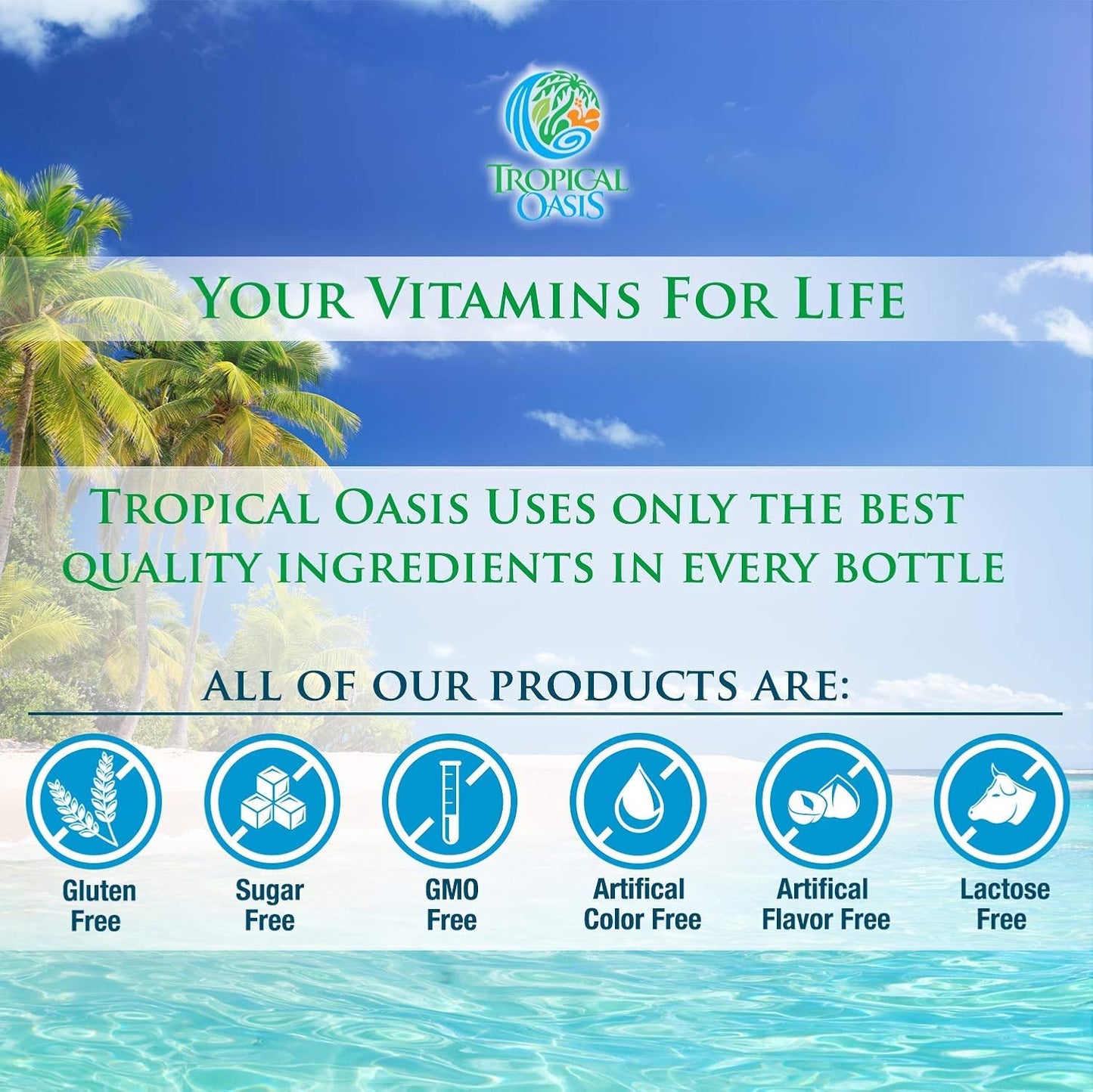 Tropical Oasis Multivitamínico líquido para adultos, suplemento mul...
