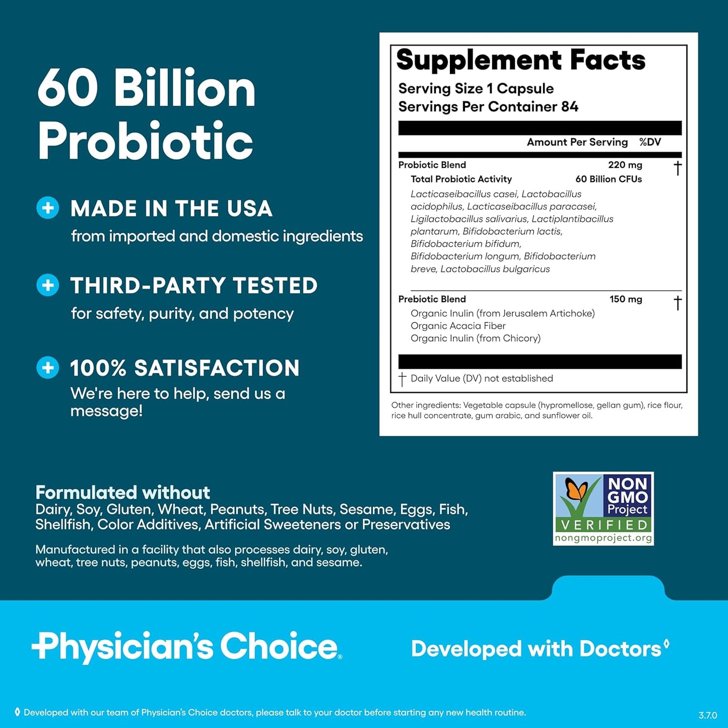 Physician's CHOICE Probióticos 60 mil millones de UFC \u2013 10...