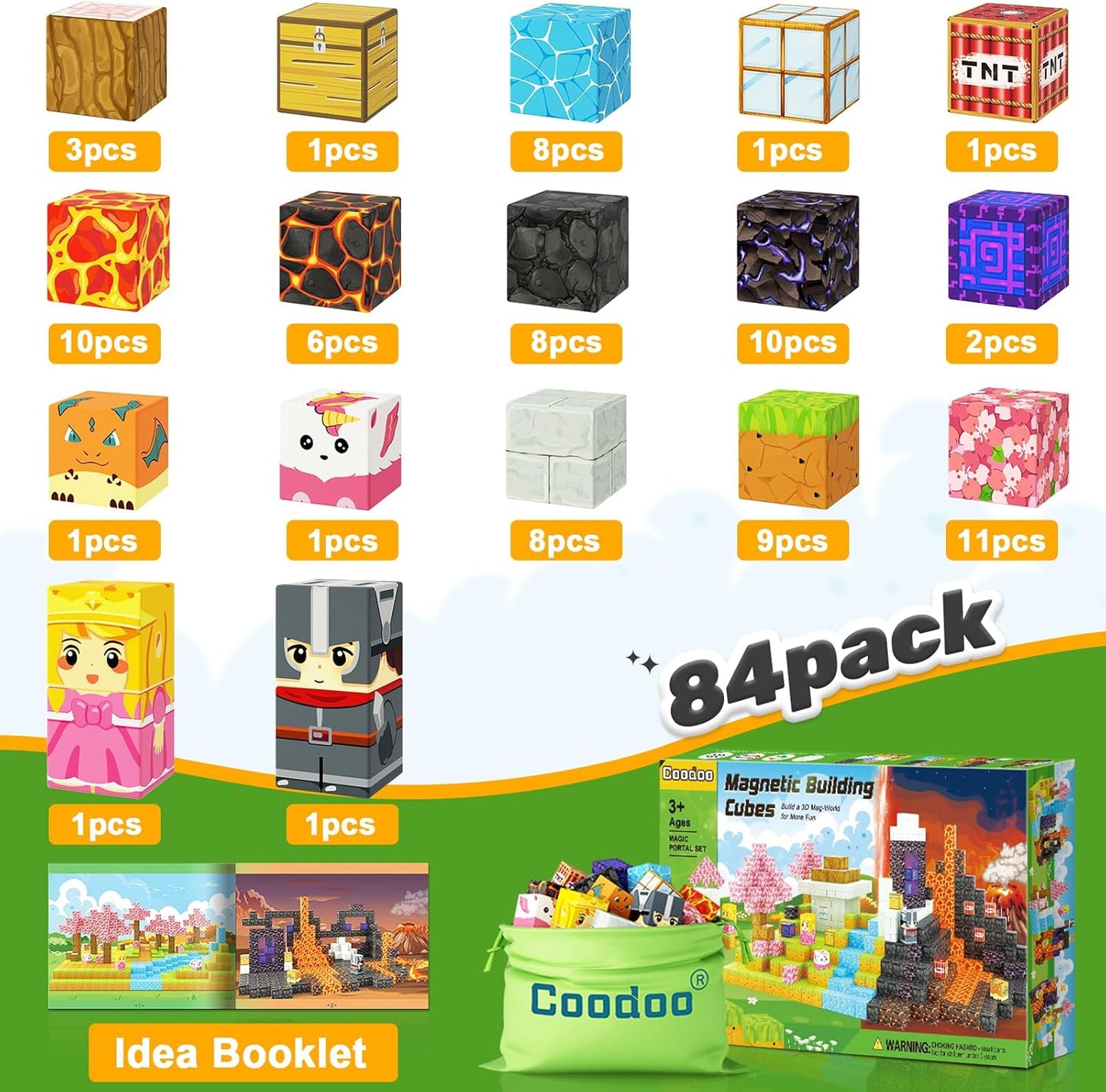 Bloques magnéticos \u2013 Build Mine Magnet World Magic Portal Set,...