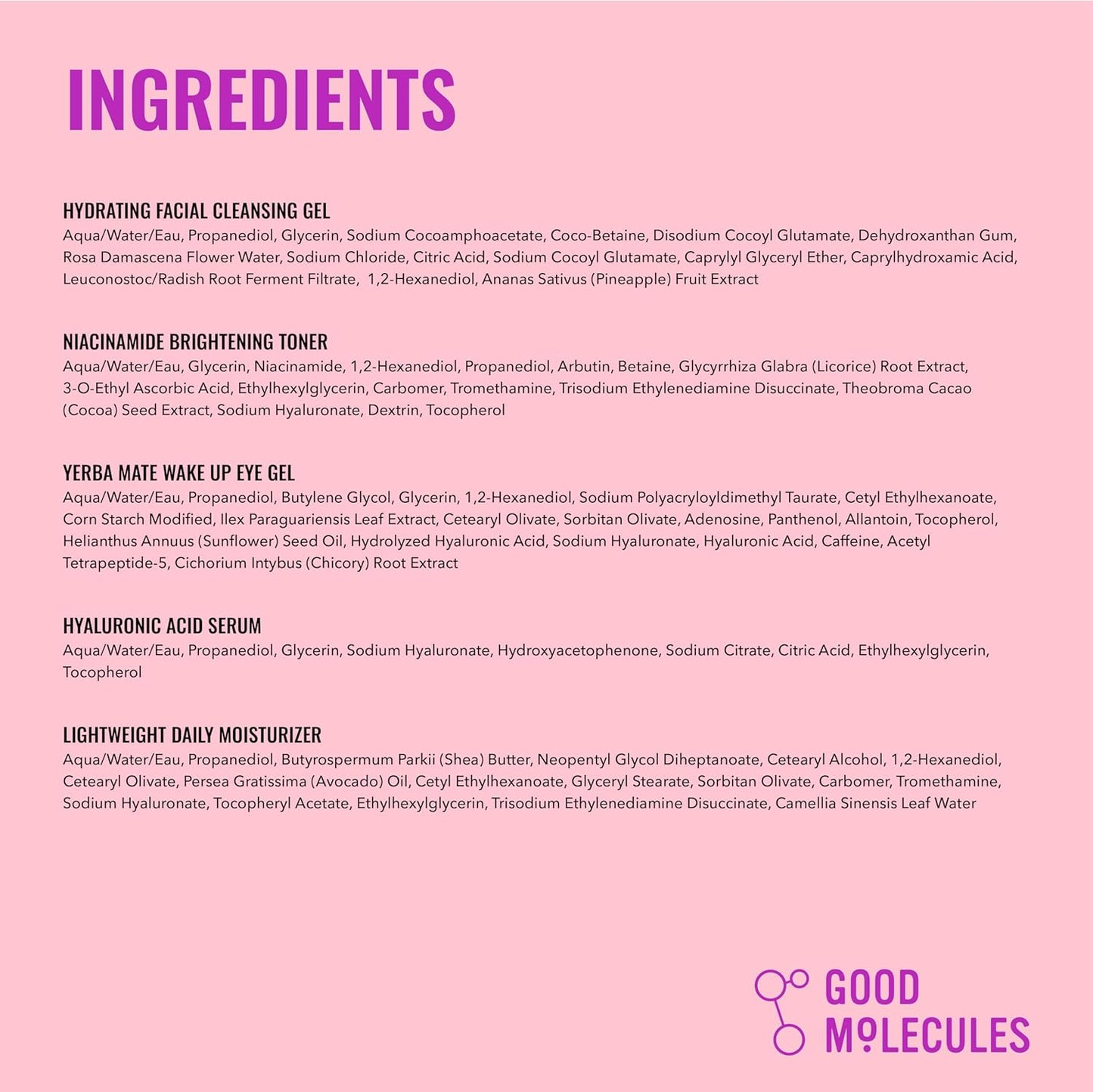 Good Molecules Set diario de rutina para el cuidado de la piel con...