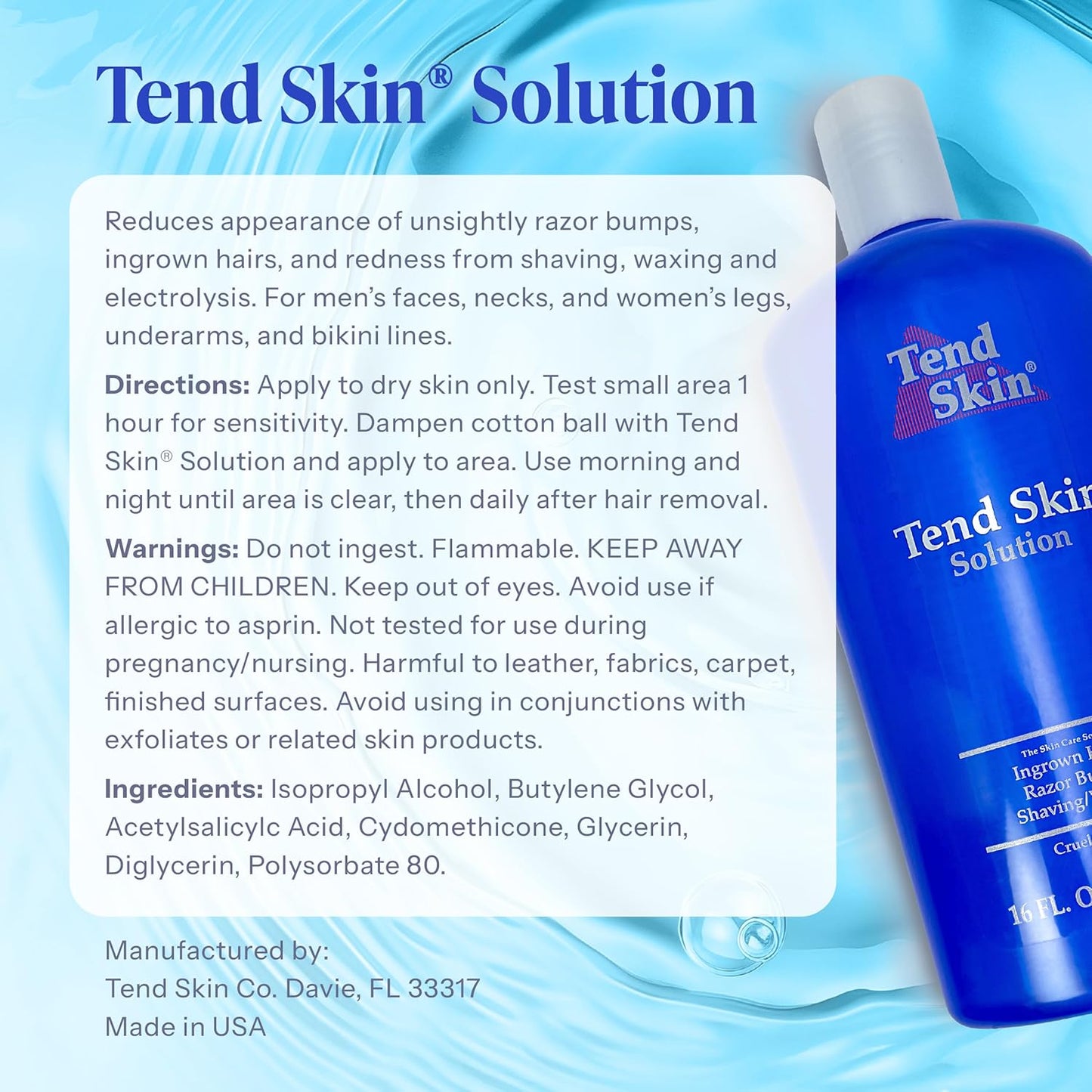 Solución para el cuidado de la piel en botella de Tend Skin.