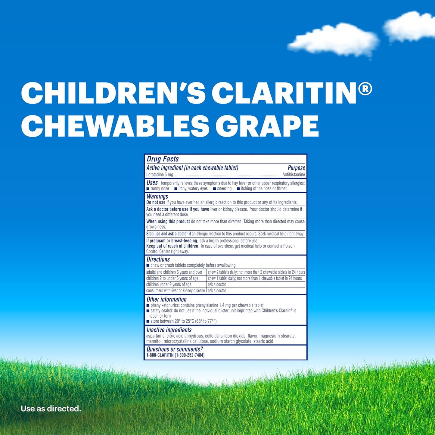 Claritin Medicamento para alergias infantiles, tabletas masticables...