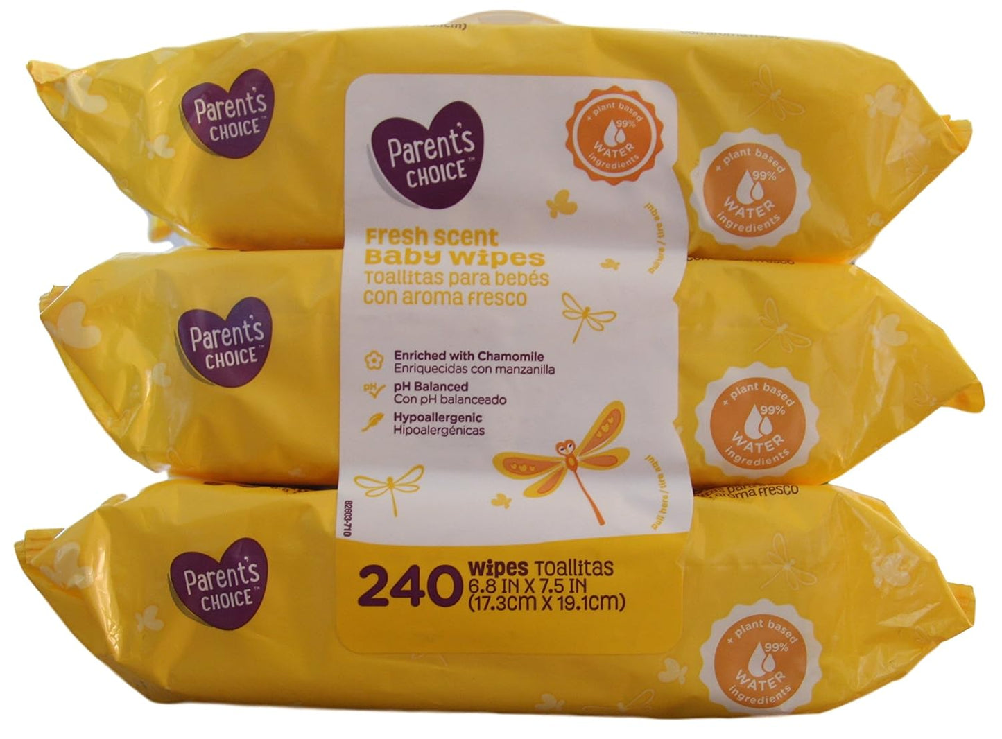 Parent's Choice - Toallitas para bebés con aroma fresco no descargables - 240 hojas