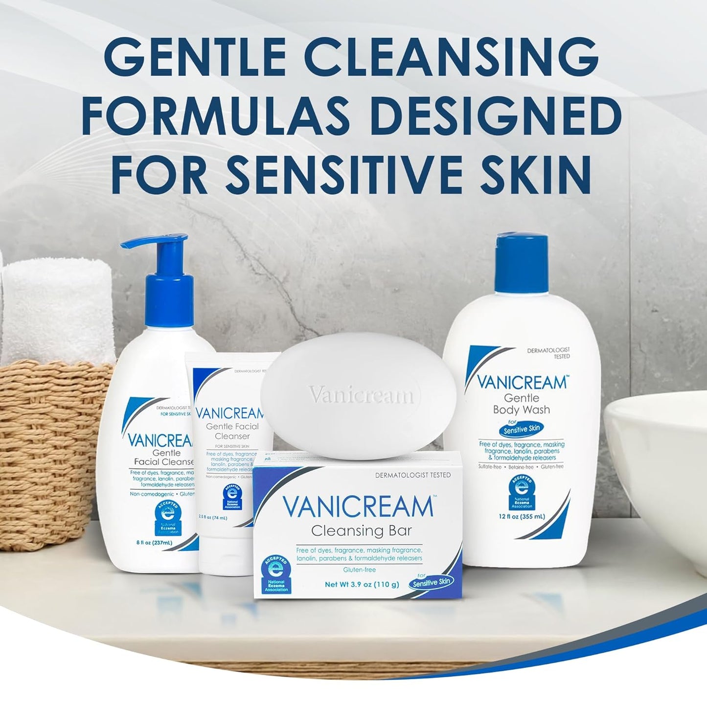 Vanicream Limpiador facial suave, 2.5 onzas líquidas, formulado sin...