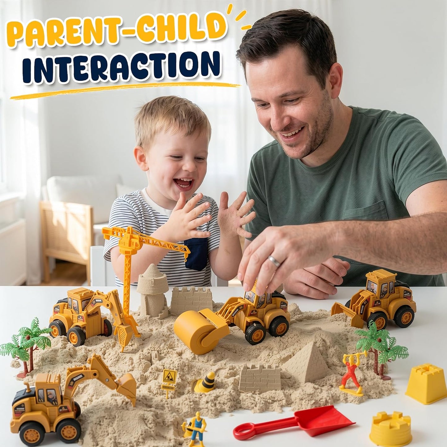 Billeeit Kit de construcción de arena con caja de arena plegable de...