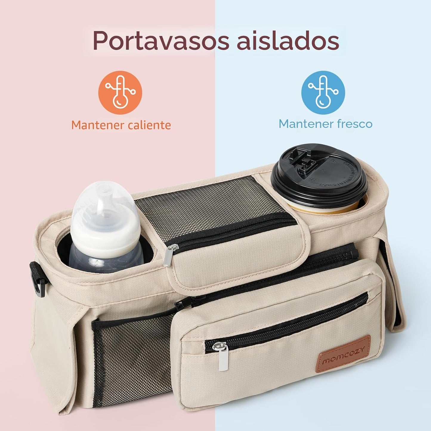 Momcozy - Organizador universal para cochecito con portavasos aisla...