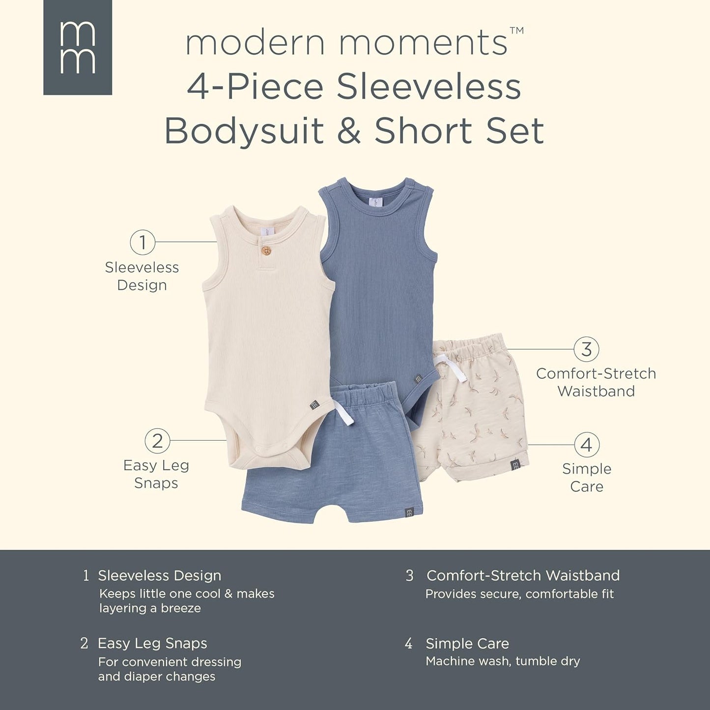 Modern Moments by Gerber Conjunto de body sin mangas y pantalones c...