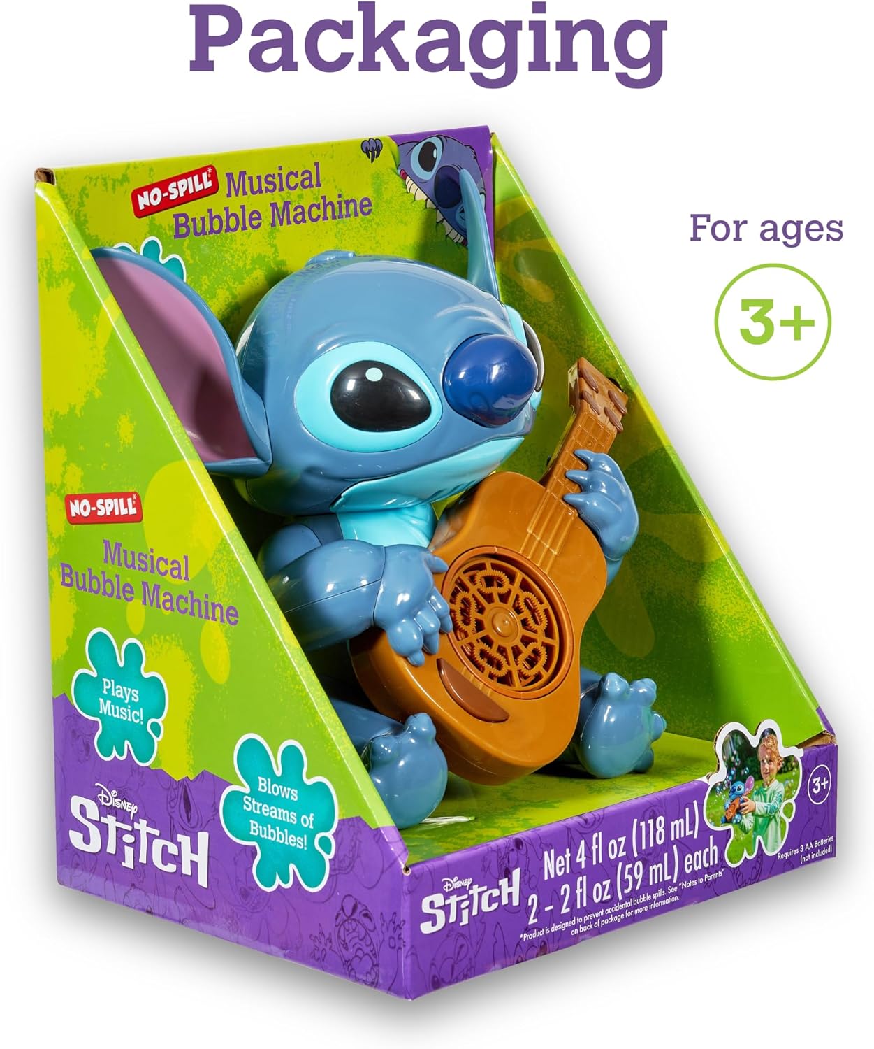 Stitch No Spill - Máquina musical de burbujas | Juguete de burbujas...