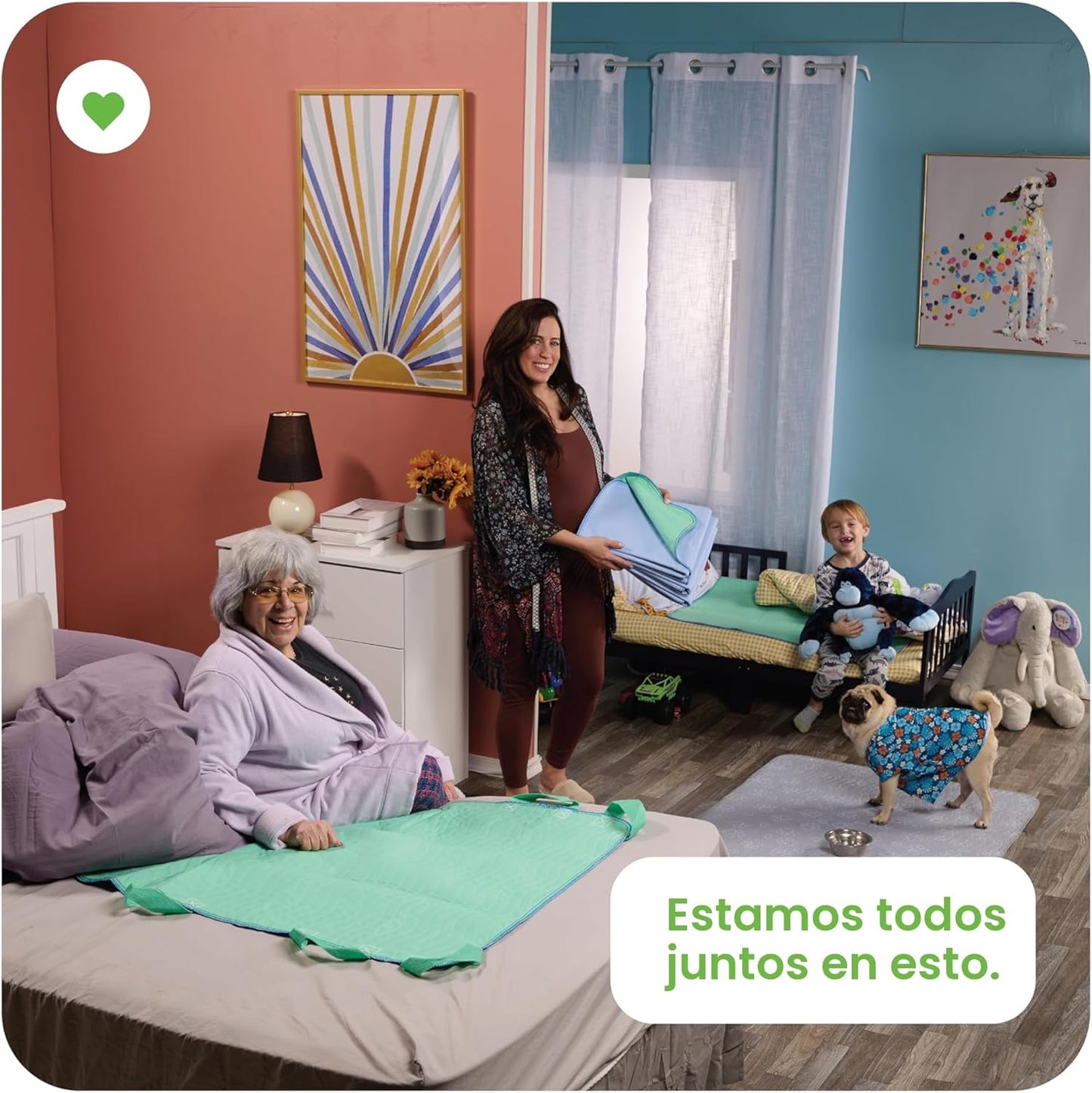 IMPROVIA Almohadillas lavables de 34 x 36 pulgadas (paquete de 4) \...