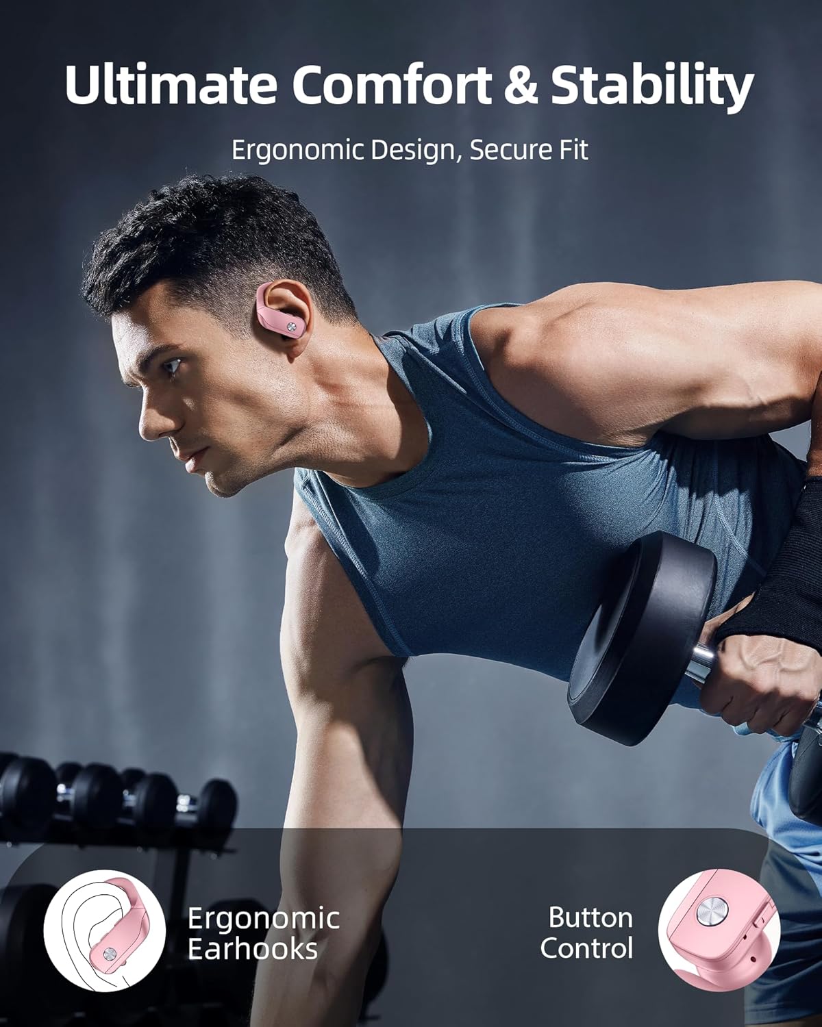 bmanl Auriculares Inalámbricos Bluetooth Audífonos Sobre la Oreja c...