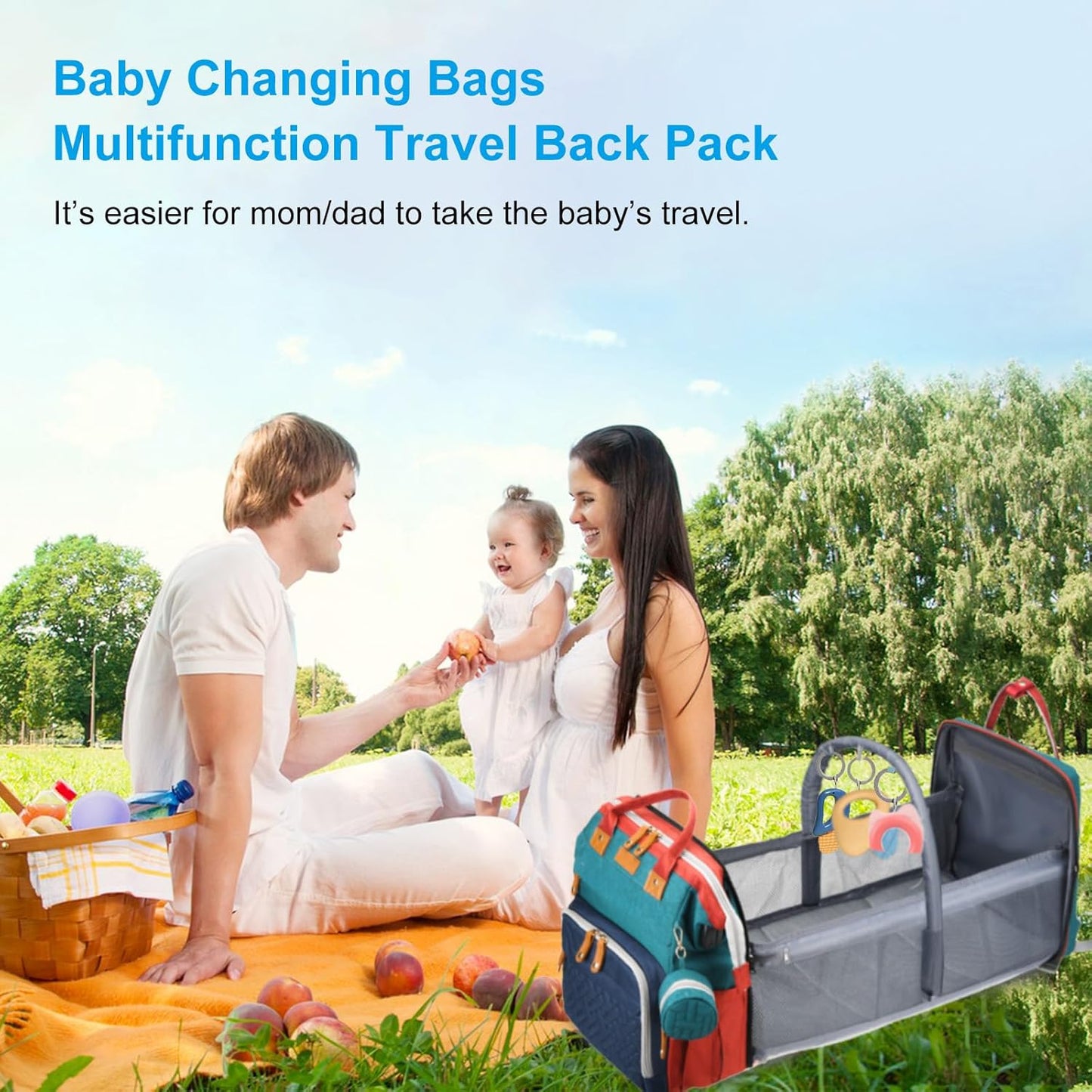 Jeryswet - Mochila para pañales de bebé con cambiador, impermeable,...