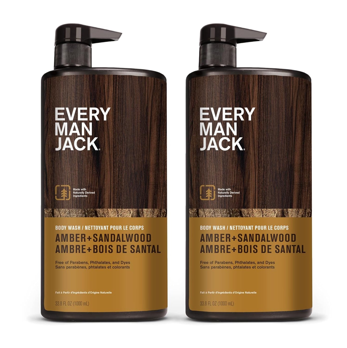 Every Man Jack Gel de baño nutritivo ámbar + sándalo para hombre pa...