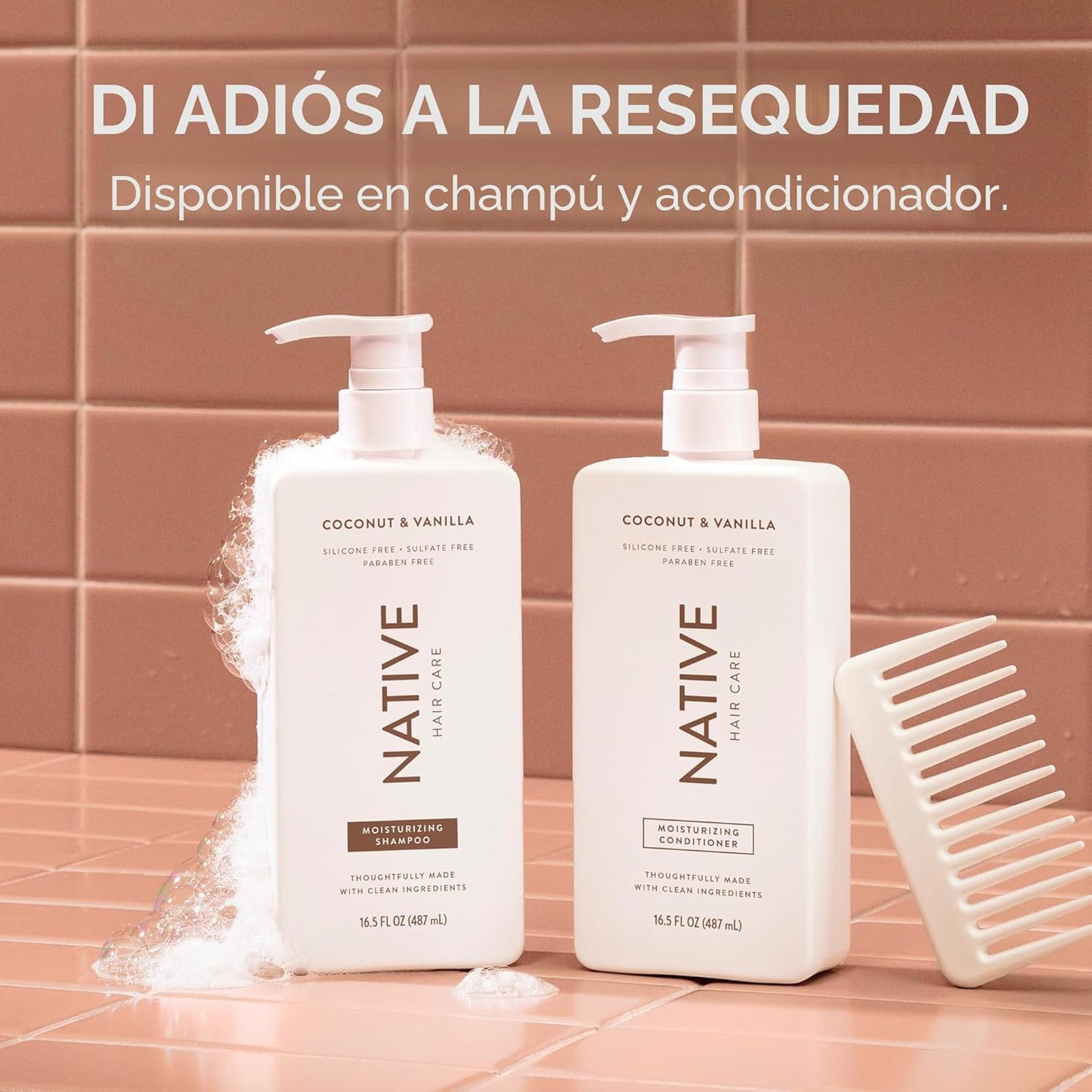 Native El champú y acondicionador de coco y vainilla contiene ingre...