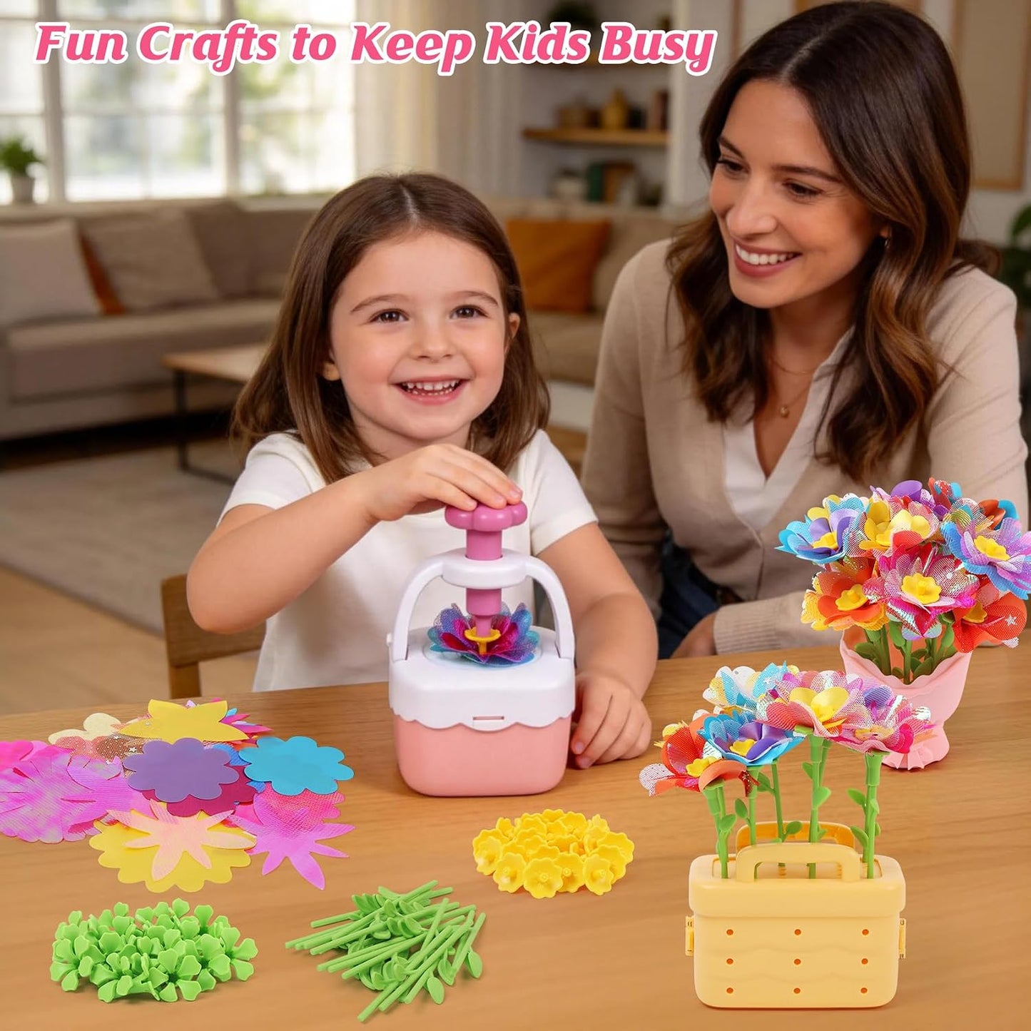 IQKidz Ramos de flores de juguete para niñas, kits de manualidades...