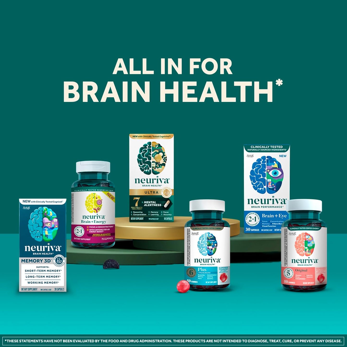 NEURIVA - Rendimiento cerebral Plus, suplemento de apoyo cerebral c...