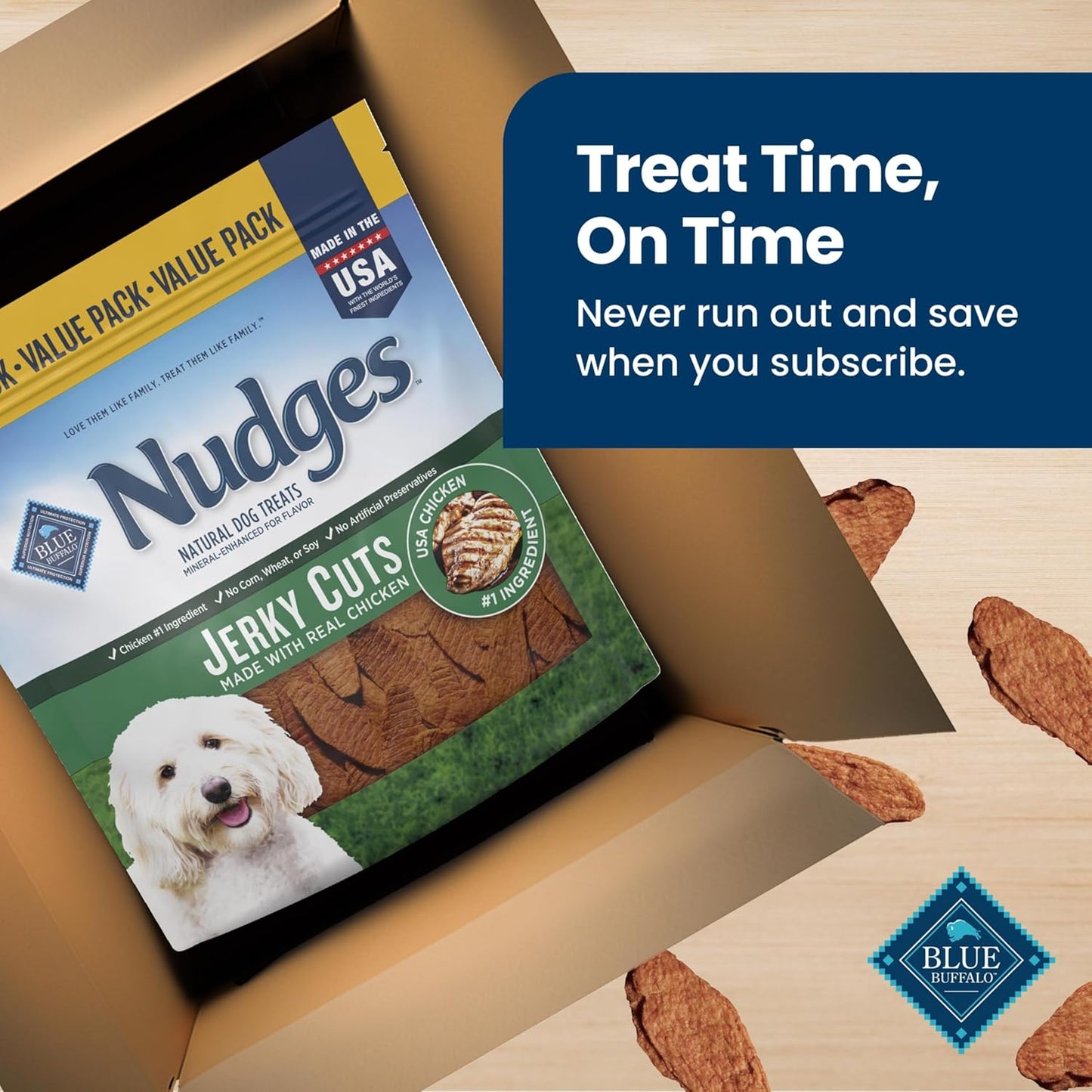 Blue Buffalo Nudges Jerky Cuts Golosinas Naturales para Perros de P...