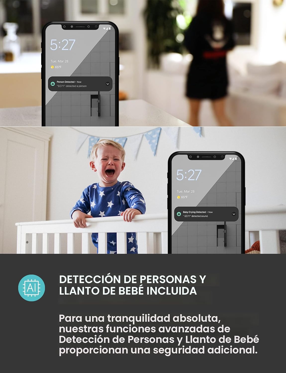 Kasa Smart - Cámara de seguridad interior Pan-Tilt para el hogar, c...