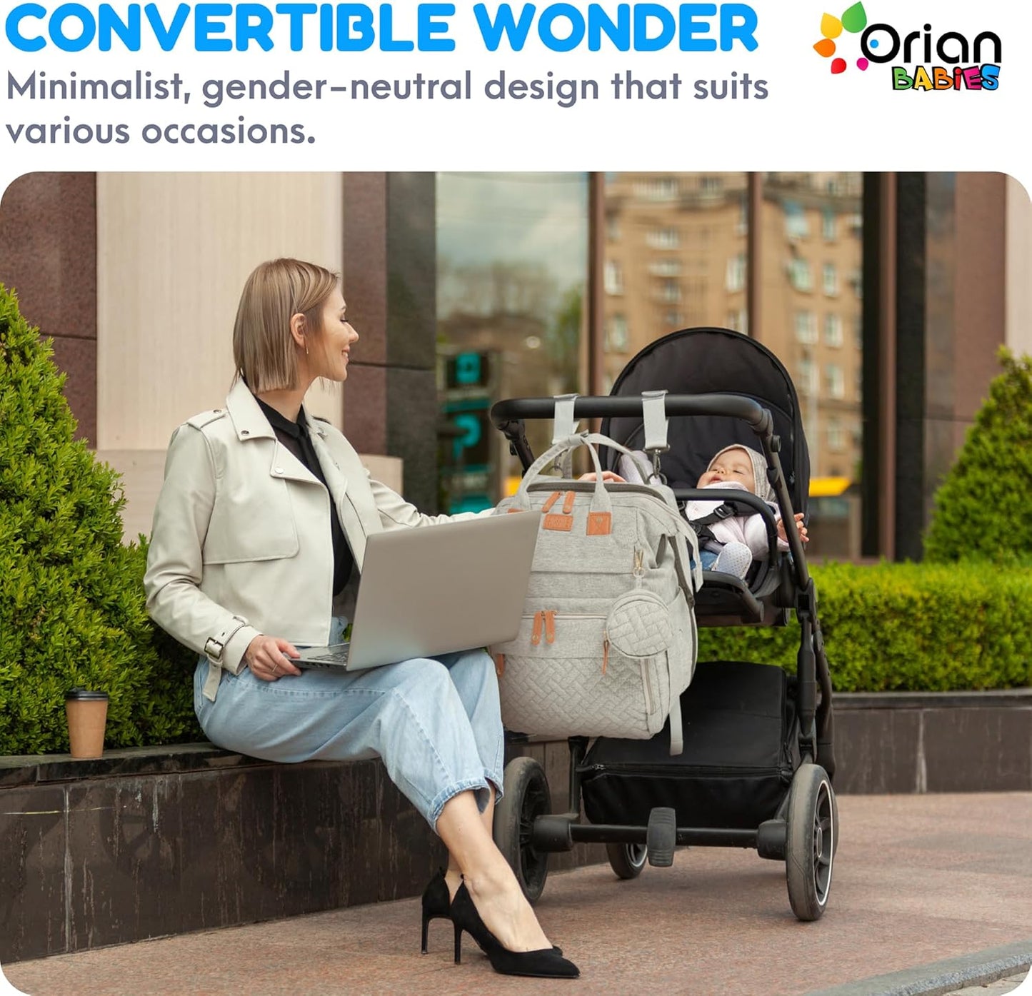 Pañaleras para Bebe - Mochila Orian para pañales con cambiador de b...