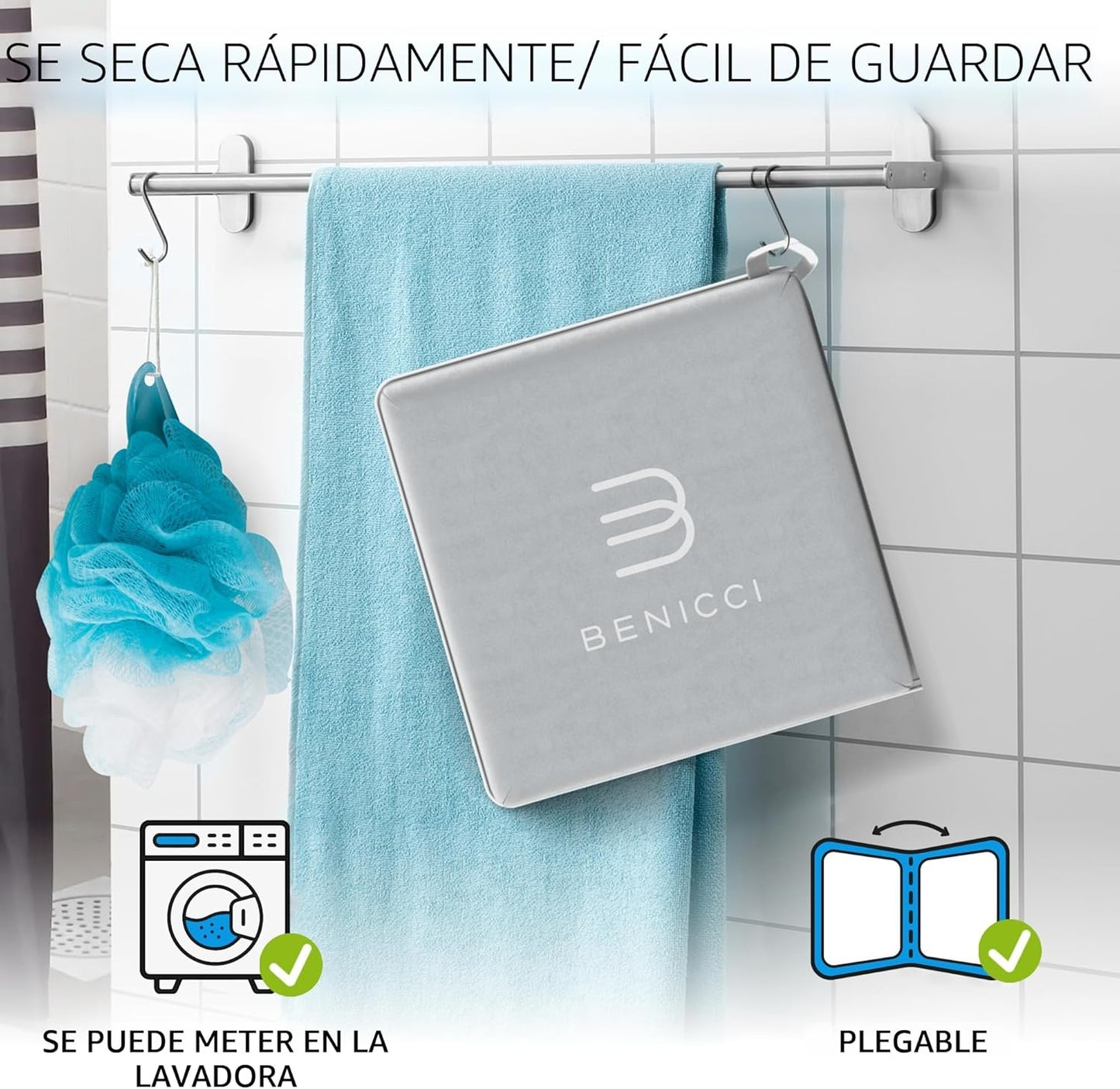 Benicci Cómoda almohadilla de baño para rodillas y codos para bebés...