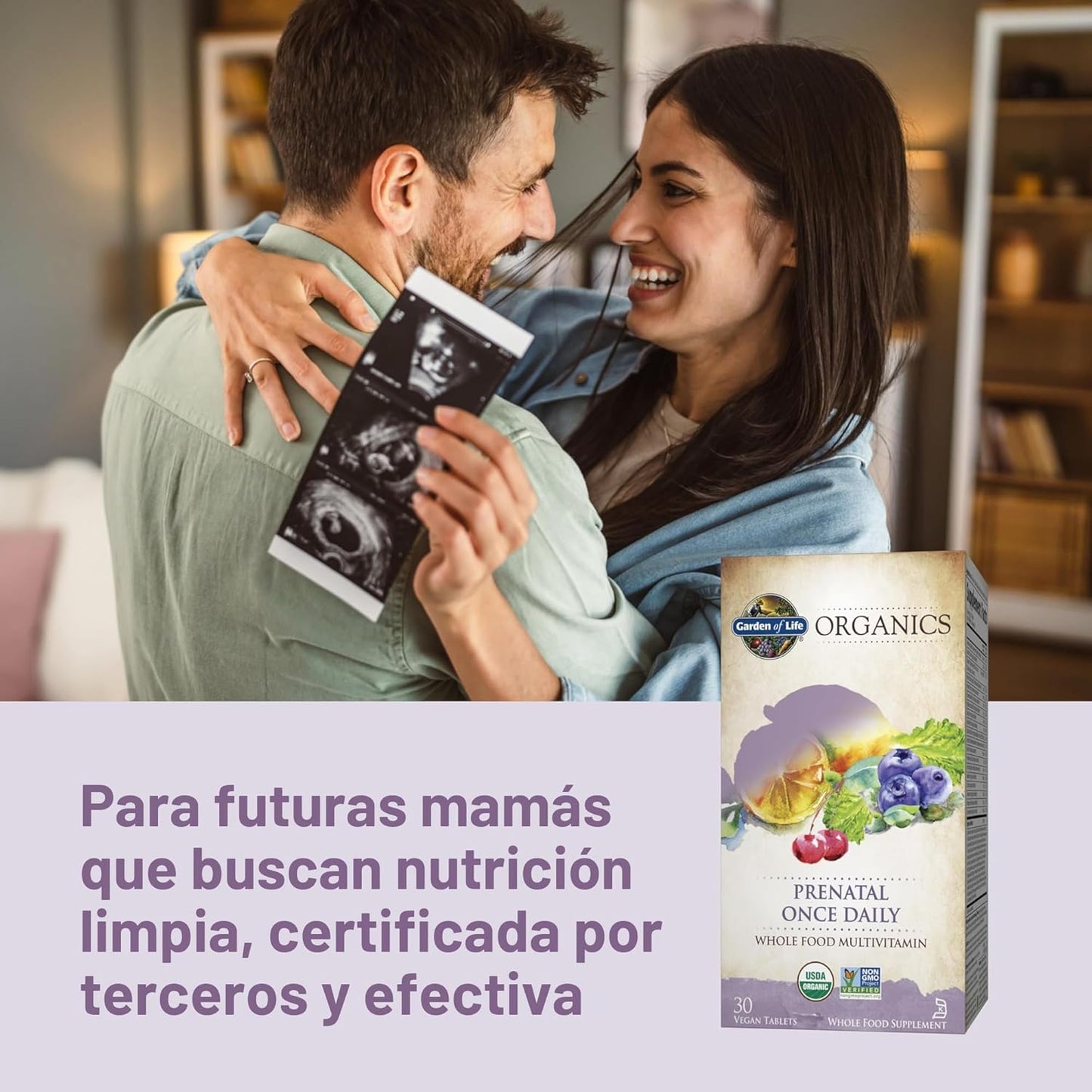 Garden of Life Organics Vitamina prenatal: Ácido fólico para energí...