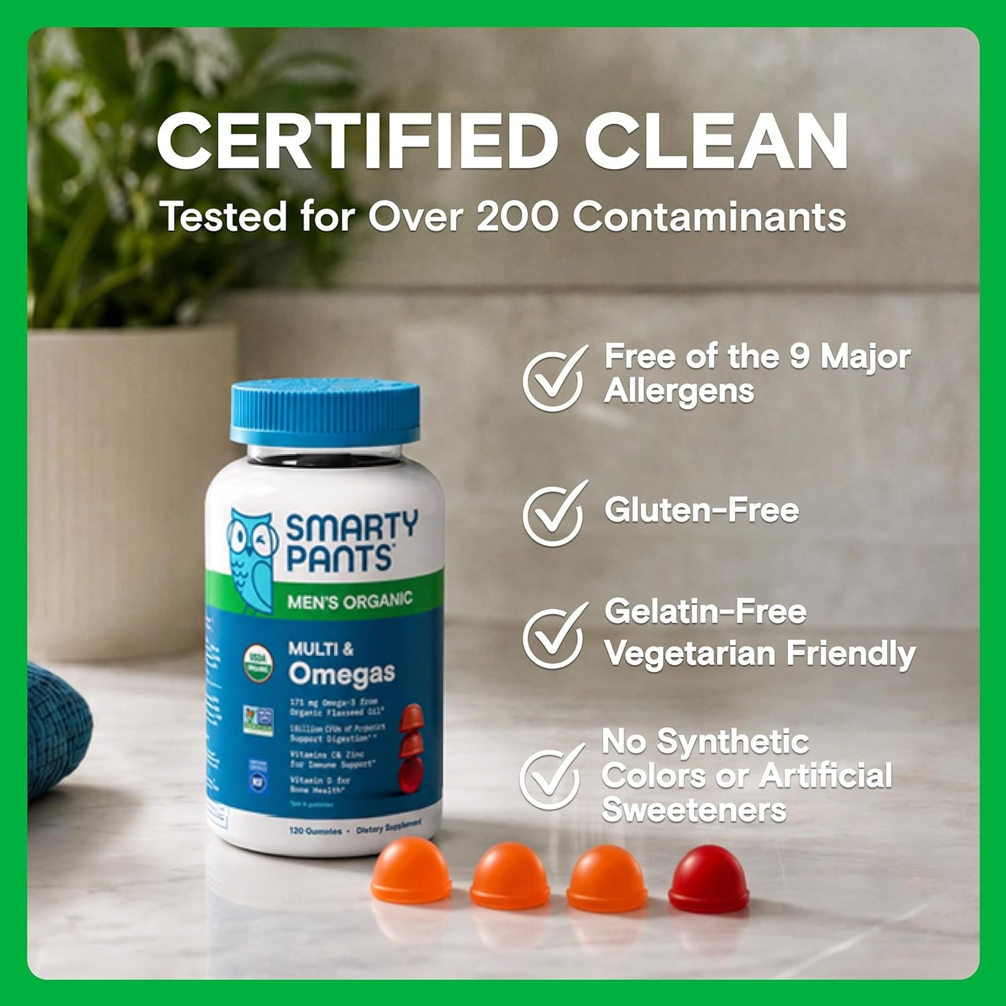 SmartyPants Multivitamínico para hombres, gomitas orgánicas: metilf...