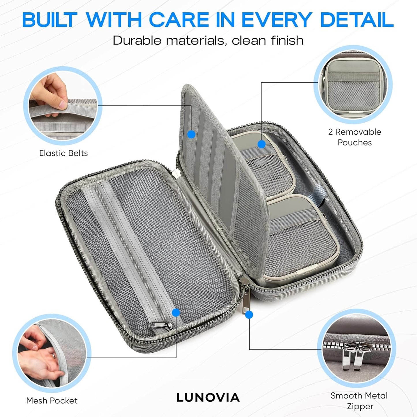 Lunovia Hard Shell Tech Organizer - Funda protectora de viaje para...