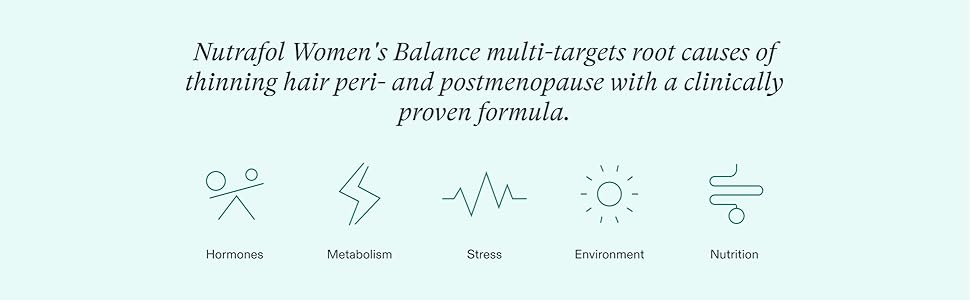 Nutrafol Suplementos para el Crecimiento del Cabello Women's Balance para Mujeres, Edades 45 y Más, Clínicamente Probados para Cabello Visiblemente Más Grueso y Cobertura del Cuero Cabelludo en 3-6