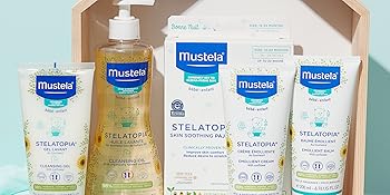 Mustela Stelatopia Aceite Limpiador para Piel con Tendencia al Eczema - Jabón para el Cuerpo del Bebé con Aceite Natural de Aguacate y Girasol - Esenciales de Cuidado de la Piel Familiar - Verificado