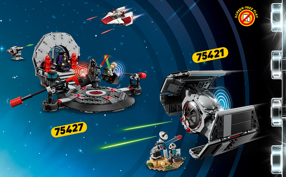 LEGO Star Wars SMART Play: Luke's Red Five X-Wing - Juguete interactivo de construcción todo en uno - Reacciona a cómo te mueves y juegas con un ladrillo inteligente - Regalo para niños, niñas, niños