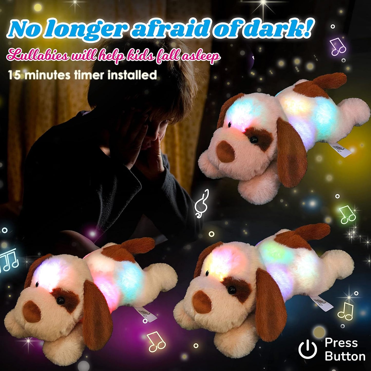 Cuteoy Juguetes de luz nocturna con luz LED brillante para perro, p...
