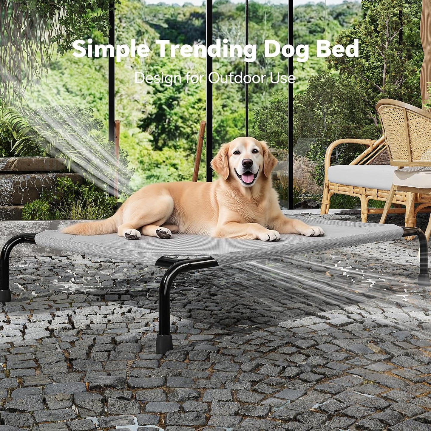 Simple Trending Cama elevada para perros grandes, catre para perros...