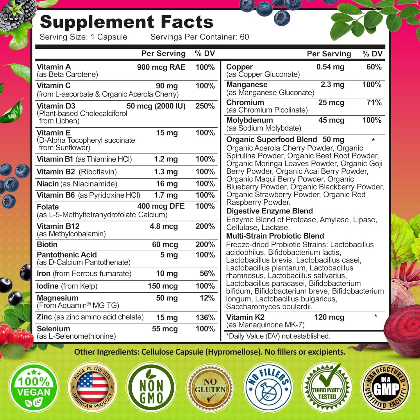 Multivitamínico diario para mujeres con hierro - Multivitamínico ve...