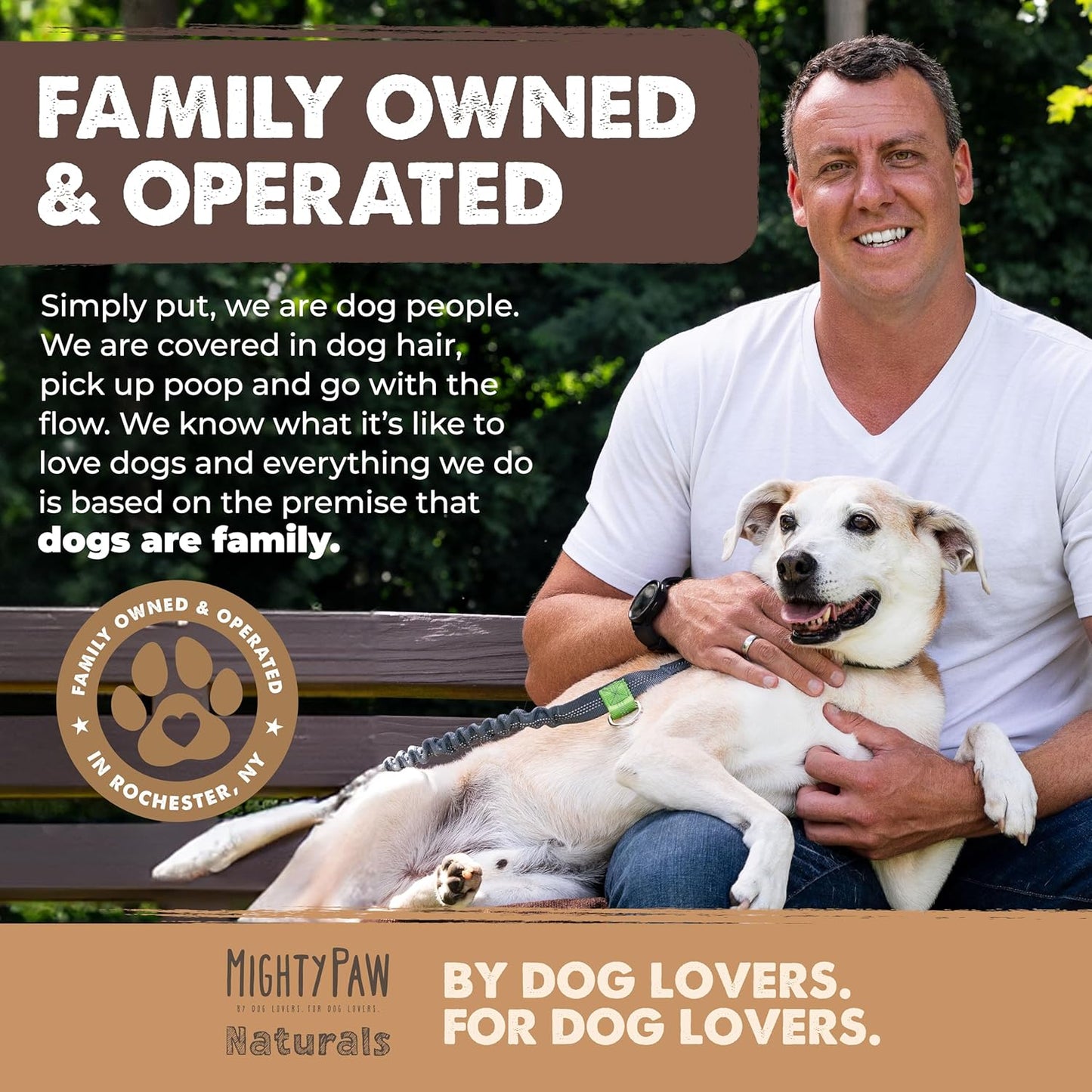 Mighty Paw Naturals Palitos de buey para perros - Masticables de ca...