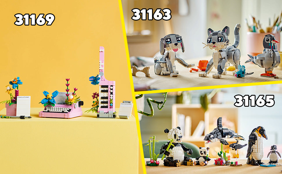 LEGO Creator 3 en 1 Juguetes Lindo Conejo - Juego de Construcción con 3 Opciones de Construcción, Conejo, Foca o Llama - Figuras de Animales para Niños, Niñas y Niños, Edades 8+ - Idea de Regalo para