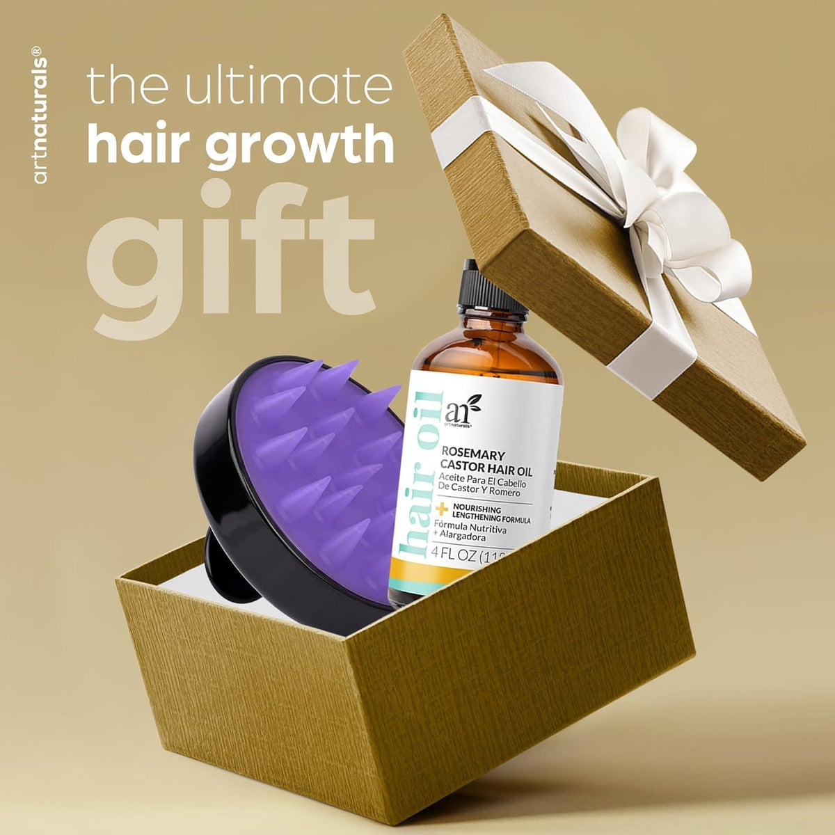 Artnaturals Aceite De Cabello Orgánico De Romero Y Ricino +