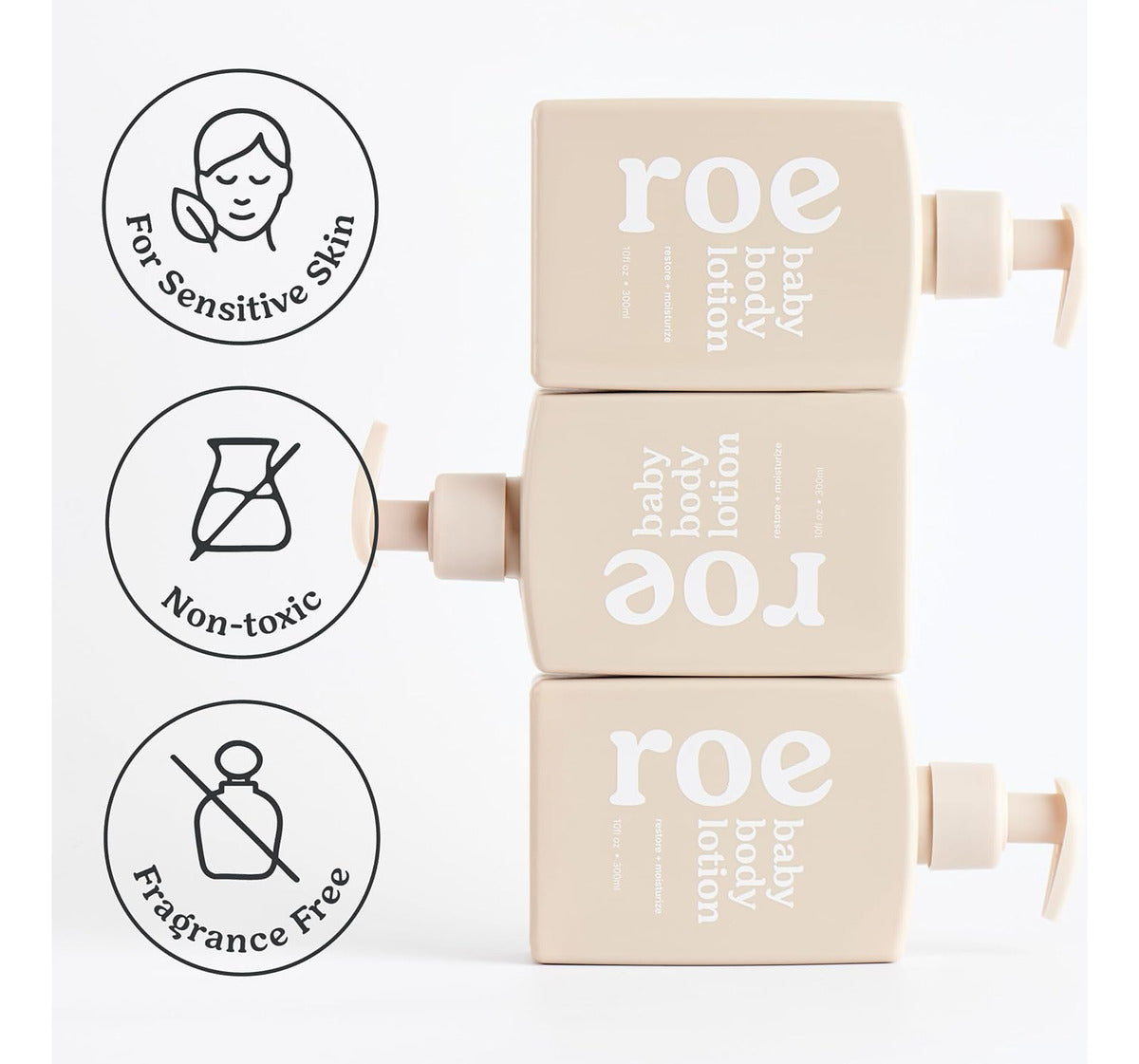 Roe Wellness - Loción Hidratante Para Bebés Sin Fragancia |