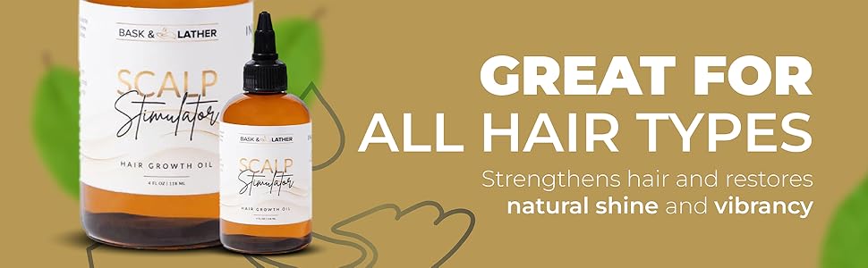 Aceite para el crecimiento del cabello y estimulador del cuero cabelludo de Bask & Lather, mezcla de menta y romero prensada en frío con semilla de uva para el crecimiento del cabello, orgánico y