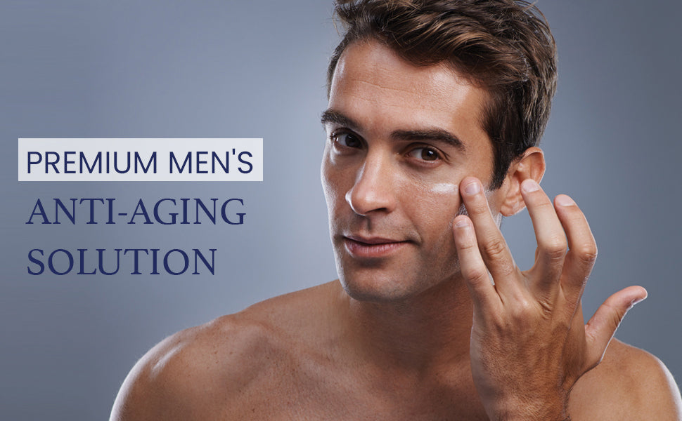 Crema facial 6 en 1 para hombres: crema antienvejecimiento y arrugas para hombres con colágeno, ácido hialurónico, vitaminas E y B, manteca de karité, removedor de manchas oscuras y tratamiento de bolsas para los ojos, 1.7 oz.